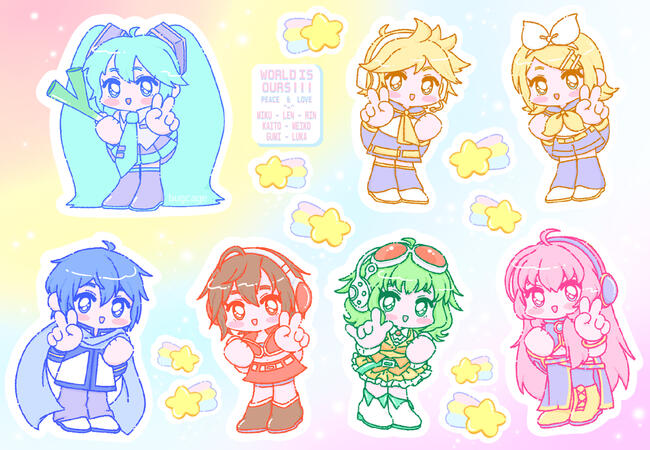 Vocaloid Chibis (Sticker Design)