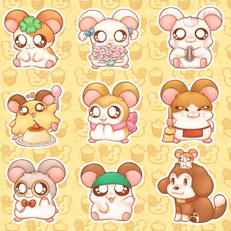 Ham-Hams (Hamtaro, Sticker Designs)