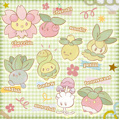 Plant Themed Pokemon (Sticker Design)